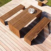table et bancs de jardin en bois karel - burger